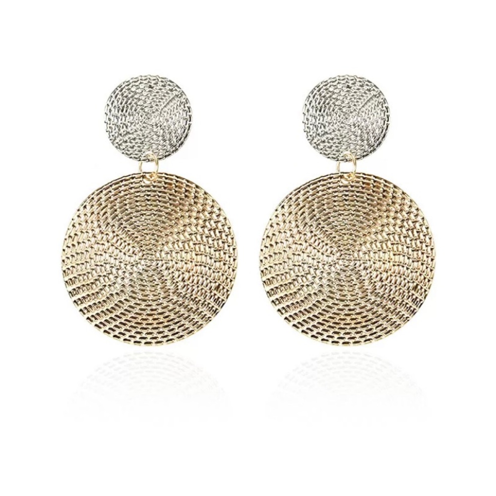 Two Tone Geometric Earrings - Picture 1 of 7